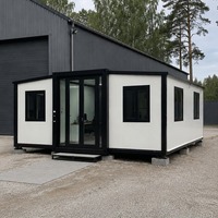 Rumah Kontainer Ekspansi 20ft, Rumah Mungil Lipat dari Baja, Hunian Modular Portabel, Tahan Air dan Tahan Api