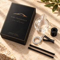 Diffuseur de parfum pour voiture, flacon rond noir suspendu 14 ml, diffuseur d'arômes pour voiture avec boîte