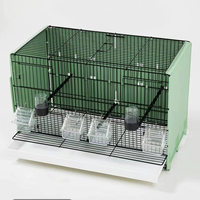 Ensemble de cage d'élevage d'oiseaux amovible, cage de vol en métal vert facile à nettoyer avec ports d'alimentation, adaptée pour la maison d'oiseaux d'intérieur