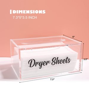 Soporte para hojas de secadora, dispensador de hojas de secadora acrílica con tapa con bisagras, caja de organización y decoración de lavandería, almacenamiento de contenedores - Product Image 2