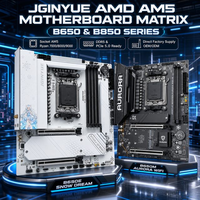 JGINYUE B650 B850 AM5 Motherboard DDR5 M-ATX Gaming Mainboard 7000/8000/9000 Series Up to 3x M.2 NVMe 4x ARGB Desktop PC