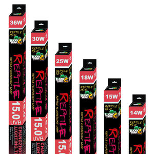 หลอดไฟฟลูออเรสเซนต์แก้ว LUCKY HERP T5 2 หลอด 15.0 UVA UVB หลอดไฟ UVB สำหรับเต่า จิ้งจกทะเล ตุ่น - Product Image 1