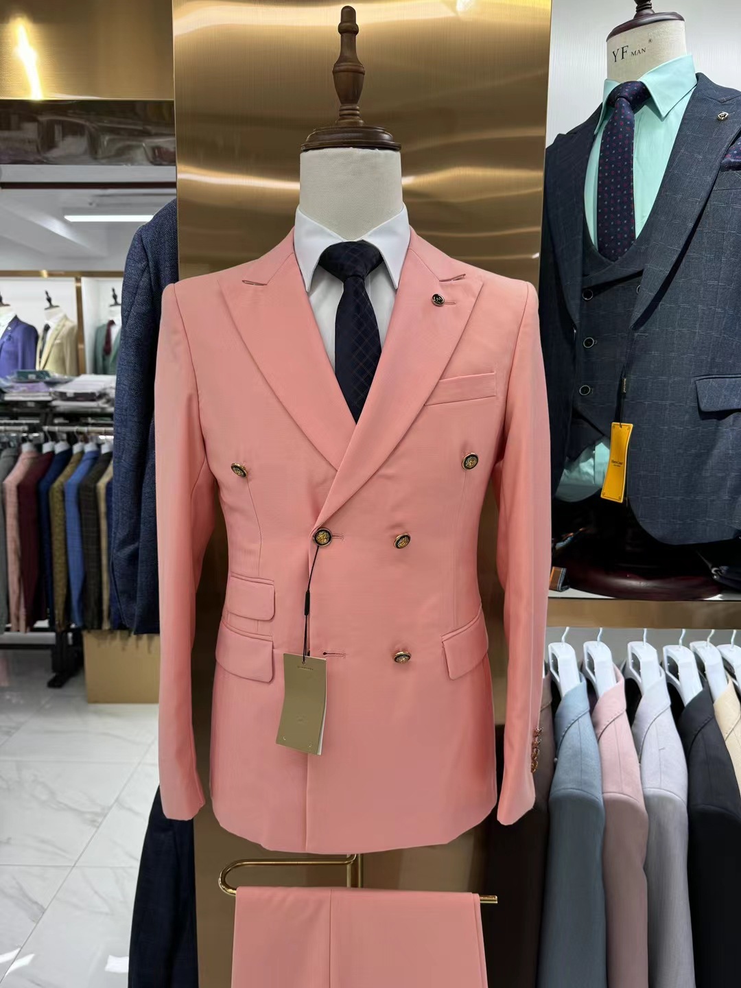 Rose-2 pièces/ensemble-veste + pantalon