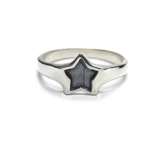 Anello a stella semplice sovradimensionato anello in acciaio inossidabile solido con stella caratteristica Comfort Fit gioielli regalo unico