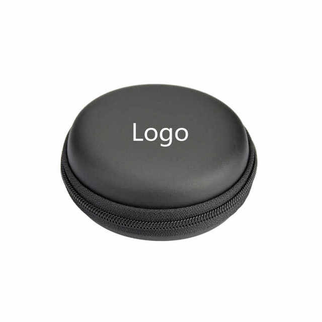 Wholesale Custom Logo Waterproof Round Earphone Pouch Portable EVA Zipper Case for Travel Use
