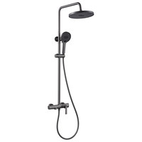 Ensemble de douche moderne minimaliste tout en cuivre, pomme de douche murale à jet massant, finition électrolytique pour la maison