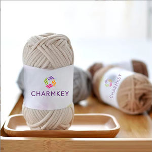 Tube de coton véritable poids volumineux fil de coton creux 68% coton 32% fil à tricoter en Nylon 50 grammes/boule fil mélangé - Product Image 2