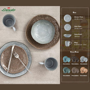 Service de table japonais en céramique organique, fait main, avec décoration effet pierre Shino et glaçure, cuite au four à bois, finition artistique - Product Image 6