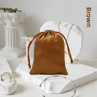 Pochette Cadeau en Satin à Cordon Coulissant Tendance, Petite, pour Cosmétiques et Maquillage, avec Logo Personnalisé Imprimé, Idéale pour Emballage de Perruques et Extensions de Cheveux, Sac Anti-Poussière en Soie Satinée