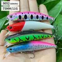 Pêche 75mm 11g méné appât dur artificiel longue coulée Jerkbait Pesca pour bar truite de mer matériel de pêche