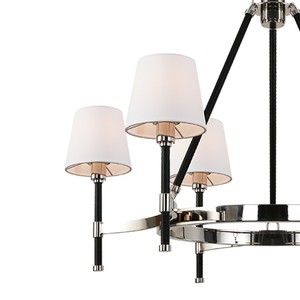 Modern Farmhouse Wagon Wheel Chandelier for <b>Dining</b> Room Foyer Antique Brass 6 <b>Light</b> Linen Fabric Shade CE UL ETL Watkins Style - Product Image 2