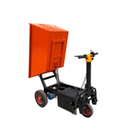 Chariot à benne basculante électrique à trois roues 1500W, châssis en fer, 120 x 68 cm, direction flexible, chariot de transport de matériaux