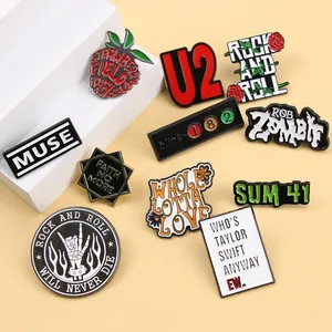Shmik ロックバンド エナメルピン パンク 文字バッジ コレクション ギフト - Product Image 3