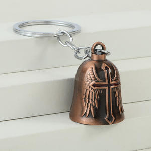 Porte-clés en alliage de zinc avec breloque boussole, forme 3D, résistant, collier ange avec cœur, croix, plumes et ailes, porte-bonheur et protecteur de route - Product Image 2