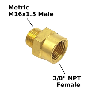 미터법 NPT 황동 부싱 어댑터 (M16x1.5 남성에서 <span class=keywords><strong>3</strong></span>/8 "NPT 여성) - Product Image 2