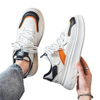 Sepatu Sneakers Kasual Pria Model Rendah Trendy dan Serbaguna untuk Musim Semi; Sepatu Olahraga Pelajar Sol Karet Tebal Penambah Tinggi