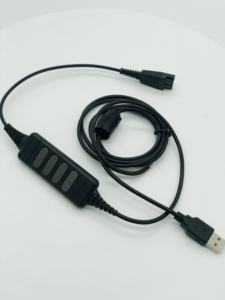 Casque QD (déconnexion Rapide) connecteurs pour câble adaptateur <span class=keywords><strong>USB</strong></span> w/volume et muet compatible avec <span class=keywords><strong>Plantronics</strong></span> ou Jabra - Product Image 5