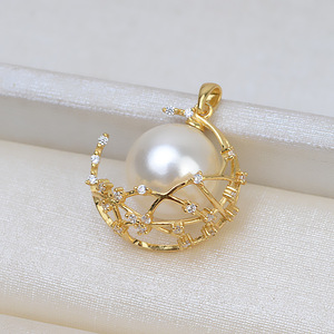 Nuevo Colgante de Plata S925 con Forma de Planeta y Cometa, para Mujer, con Perla DIY, Bandeja Vacía de 8-10 mm, Accesorios Semiterminados, Dijes de Perlas - Product Image 1