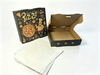Boîte alimentaire en kraft anti-graisse personnalisée pour pizza, hamburger, frites, restaurant, vente en gros