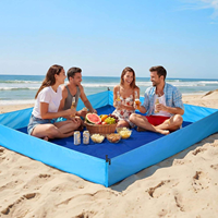 Tapis de plage anti-sable, imperméable, pliable, portable, anti-humidité, en polyester, rectangulaire, pour camping et pique-niques