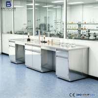 Table de travail latérale de laboratoire en acier inoxydable 316 certifiée ISO9001 pour la vente en gros, idéale pour les laboratoires de suppléments de santé, cosmétiques et de chimie physique