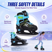 Patins à glace pour enfants personnalisés en gros avec support de cheville, doublure chaude en peluche, pour sports d'hiver, tailles ajustables