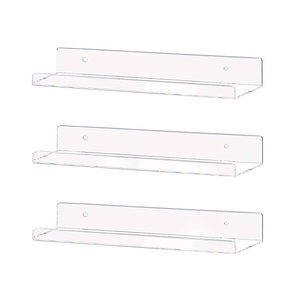Mensola da <span class=keywords><strong>esposizione</strong></span> in acrilico smerigliato trasparente per bagno galleggiante con montaggio a parete - Product Image 4