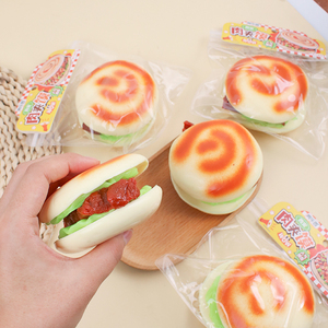 Juguete Sensorial Antiestrés de Hamburguesa China Divertida al por Mayor OEM/ODM, Juguete Blandito de Hamburguesa para Aliviar el Estrés Hecho de TPR, Pedido a Granel - Product Image 1