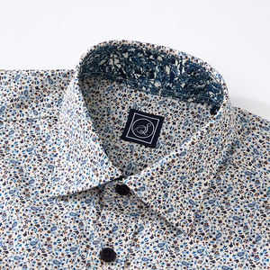 Chemise boutonnée décontractée pour homme en gros, 100% coton, tissu Oxford imprimé numérique écologique, service OEM d'automne - Product Image 3