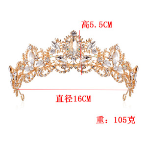 Tiare da Sposa con Strass Dorati, Coroncine per Feste, Regali di Natale, Accessori per Costumi, <span class=keywords><strong>Corone</strong></span> di <span class=keywords><strong>Compleanno</strong></span> per Donne - Product Image 5