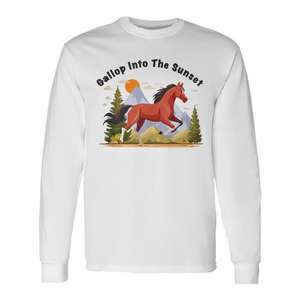 Camiseta de manga larga con ilustración de caballo Gallop Into The Sunset estilo bohemio - Product Image 1