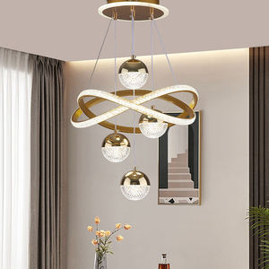 Zeal chiếu sáng hình bầu dục treo đèn hiện đại pha lê bóng <span class=keywords><strong>Led</strong></span> Acrylic Nhẫn ánh sáng mặt dây chuyền lịch thi đấu cho nhà bếp phòng ăn - Product Image 5