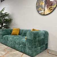 Canapé-lit modulaire convertible de style italien pour villa et parc, design moderne, revêtement en velours mélangé, écologique