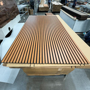 Hotselling akoestische lamellenpanelen van hout, moderne binnenhuisgeluidsisolatie wanddecoratie, akoestische wandpanelen - Product Image 3