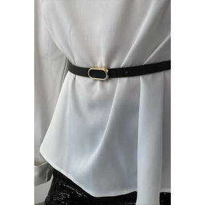 Chemisier en satin blanc ceinturé pour femme, hauts formels longs en mousseline de soie et popeline avec broderie florale et dentelle, tailles XS à XL - Product Image 4