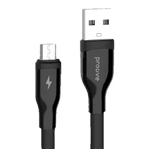 Proove phẳng ra USB để micro USB 2.4A sạc cáp cho cho Android Điện thoại di động sạc ngày Cáp màu đen