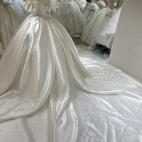 Pour Jancember DW0080 Robe de mariée traditionnelle africaine moderne en satin à deux vêtements avec train chapelle Appli décorée de cristal de dentelle