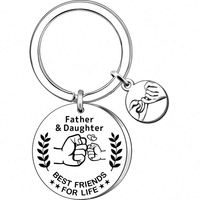 Cadeaux de famille meilleurs amis pour la vie porte-clés en acier inoxydable porte-clés en métal mère père fils fille grand-père petit-fils Keychai