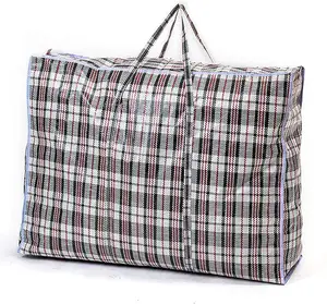 Wholesale Cheap Fashion Colorful Pattern Printed Laminated Plastic Zipper Pp Shopping Woven Tote Bag