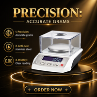 Balance analytique de haute précision 0,01 g ZJL-809B avec plateau en acier inoxydable et pare-brise transparent pour laboratoire, bijouterie, pharmacie