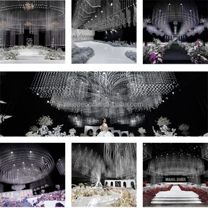 MILE Populaire Réception De Mariage Plafond <span class=keywords><strong>D</strong></span>écor Ignifugation <span class=keywords><strong>Cristal</strong></span> Chaîne Rideau Goutte <span class=keywords><strong>D</strong></span>'eau Acrylique Plafond <span class=keywords><strong>D</strong></span>écorations - Product Image 2
