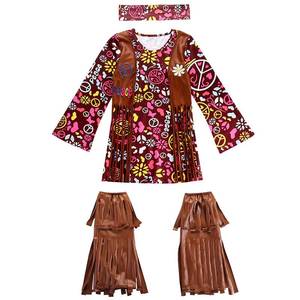 Disfraces y Faldas de Estilo Hippie Retro de los 70 para Niñas, Inspirados en Películas y Series de TV, para Halloween, Carnaval, Actuaciones Escénicas, Venta al Por Mayor - Product Image 6