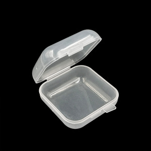 Transparent Mini Plastic Box With Lid For Earplugs Jewelry Storage Rectangle Solid Color Covered Small Parts Organizer - Product Image 2