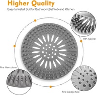Filtre à cheveux flexible en silicone pour drain de douche, anti-bouchon à écoulement rapide pour salle de bain, baignoire et lavabo