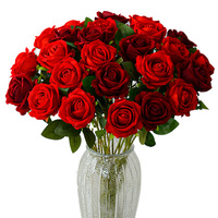 Einzelne Flanell Rose Blumen Heimdekoration Hochzeit Hotel Valentinstag Geschenk Seidenblume