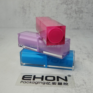 Tube à lèvres vide double couche carré, à embout incliné, avec coque extérieure transparente, pour emballage cosmétique - Product Image 3