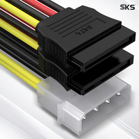 Cable divisor de alimentación SATA regular de 1 a 2, de 4 pines Molex a doble SATA para PC HDD SSD