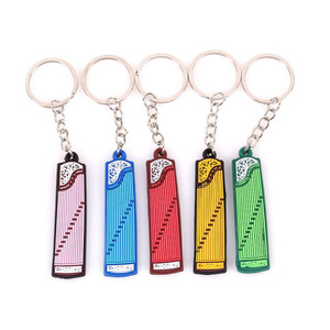 Criativo PVC Soft Instrumentos Musicais Silicone Keychain <span class=keywords><strong>Anime</strong></span> Rubber <span class=keywords><strong>Guitar</strong></span> Piano Keychain Acessórios - Product Image 6