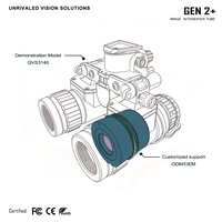 Tube intensificateur d'image Q4-A à deux fils MX10160 GEN2+ FOM1600+P43/P45 Nonautogate 64Lp/mm pour lunettes de vision nocturne, service OEM ODM