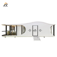 Capsule de maisonnette éco-responsable de luxe, structure en acier minimaliste, design personnalisé